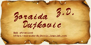 Zoraida Dujković vizit kartica